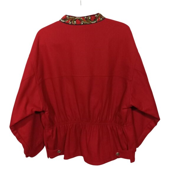 Lupo Jacket Mens S Red Wool Flannel Coat Pullover Nordic Outdoor Vintage - Picture 2 of 5